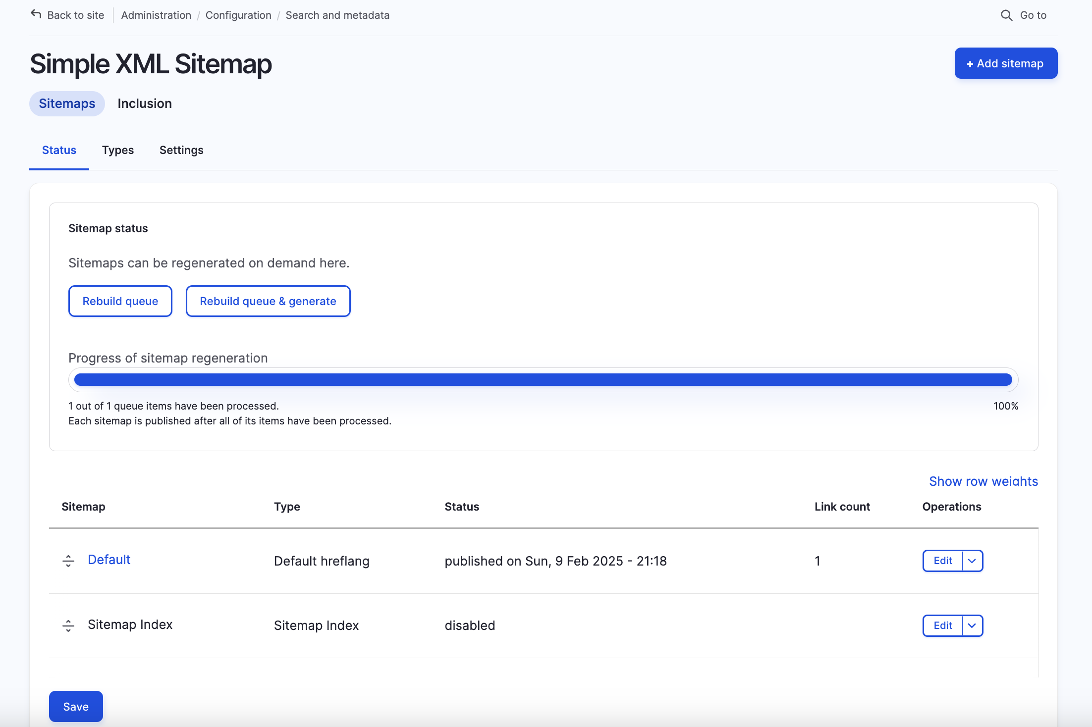 simple xml sitemap