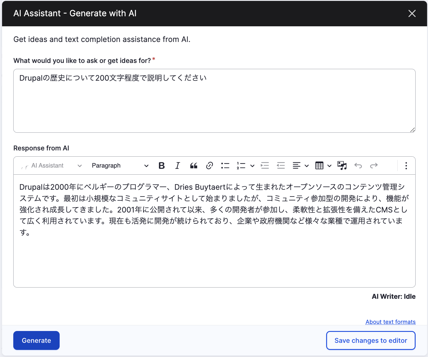 generate text