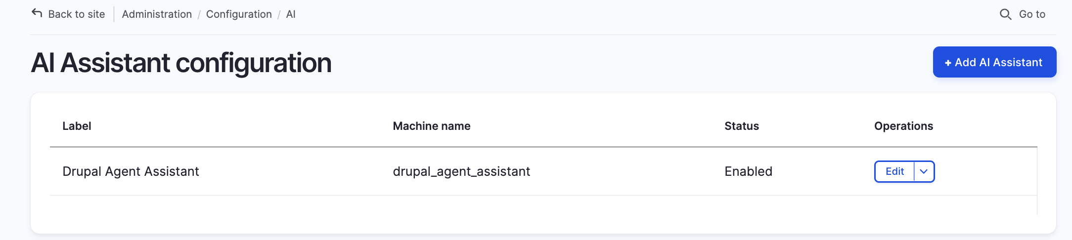AI Assistant configuration